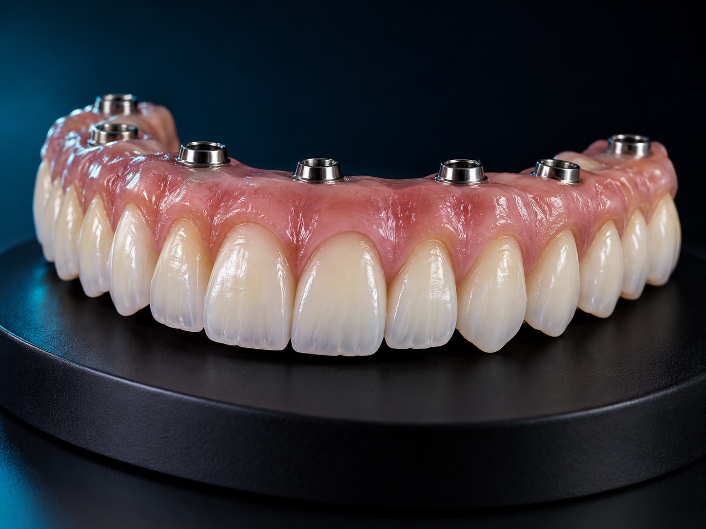 Full-arch screw-retained zirconia bridge