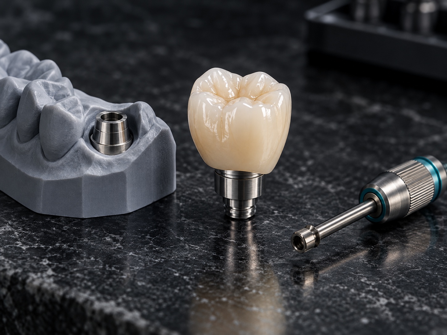 Custom zirconia implant crown
